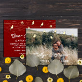 Save the Date Foto Land Golden Birds Kraft Einladung