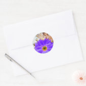 Save the Date Foto Lavender Gerber Daisy Wedding Runder Aufkleber (Umschlag)