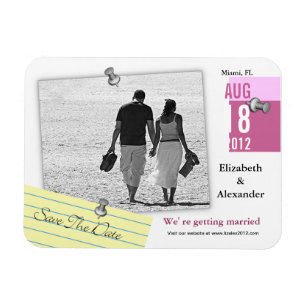 Save the Date Foto-Magnet-Hinweis-Button hinzufüge Magnet