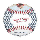 Save the Date Foto mit Herzen Baseball (Rückseite)