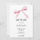 Save the Date-Foto mit rosa Blindfarben Einladung (Vorderseite)