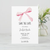 Save the Date-Foto mit rosa Blindfarben Einladung (Stehend Vorderseite)