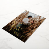 Save the Date Foto Modern Fun Script Real Gold Folieneinladung (Gedreht)