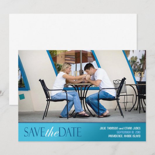 Save the Date Foto Moderne Flachkarte (Vorne/Hinten)
