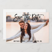 Save the Date Foto Moderne Pinselskriptkarte B (Vorne/Hinten)