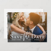 Save the Date Foto Moderne Typografie Hochzeit Ankündigungspostkarte (Vorne/Hinten)