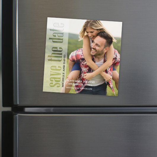 Save the Date Foto Moderne Typografie Magnetisch Magneteinladung