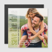 Save the Date Foto Moderne Typografie Magnetisch Magneteinladung (Vorne/Hinten)