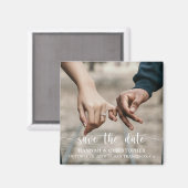 Save the Date Foto Modernes, elegantes Skript Magnet (Vorderseite/Rückseite)
