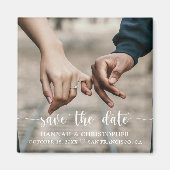 Save the Date Foto Modernes, elegantes Skript Magnet (Vorne)