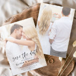 Save the Date Foto Picture Wedding<br><div class="desc">Die Transparenz,  die auf dem Vorder- und Rückseite eleganter und moderner Save the Date Hochzeitseinladungen auf individuellem und personalisiertem Foto abdeckt,  beinhaltet eine wunderschöne und elegante Schriftzeichen-Typografie für die Hochzeitsfeier.</div>