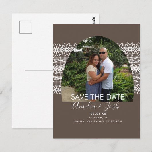 Save the Date Foto Postkarte (Vorne/Hinten)