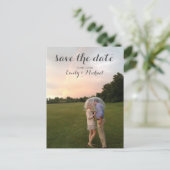 Save the Date Foto Postkarte (Stehend Vorderseite)