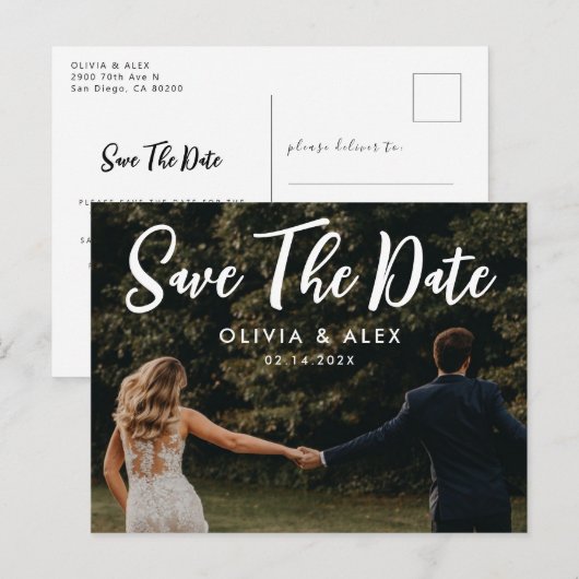 Save the Date Foto Postkarte (Vorne/Hinten)