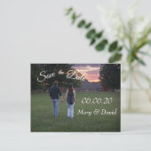 Save the Date Foto Postkarte (Stehend Vorderseite)