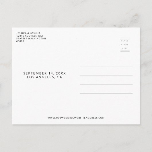 Save the Date Foto Postkarte (Rückseite)