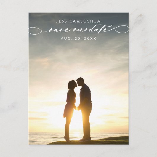 Save the Date Foto Postkarte (Vorderseite)