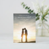 Save the Date Foto Postkarte (Stehend Vorderseite)