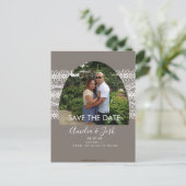Save the Date Foto Postkarte (Stehend Vorderseite)