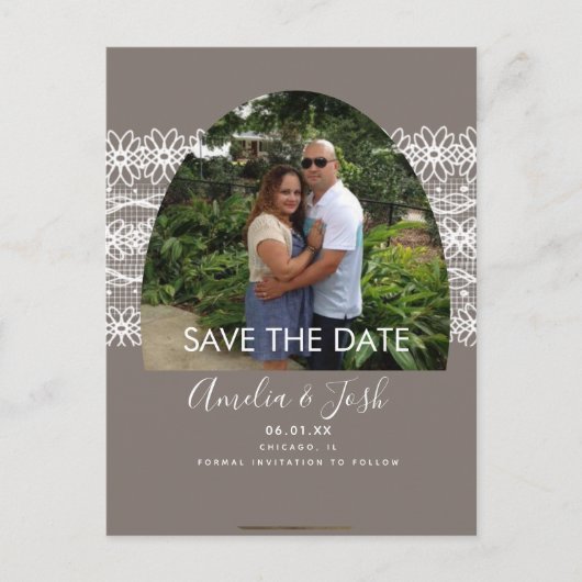 Save the Date Foto Postkarte (Vorderseite)