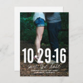 Save the Date Foto Postkarte, großes Datum Ankündigungspostkarte (Vorne/Hinten)