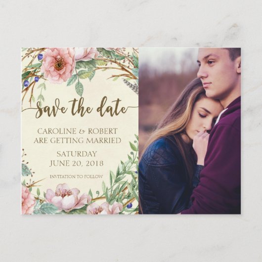 Save the Date Foto Postkarte personalisiert (Vorderseite)