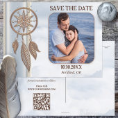 Save the Date Foto QR Code Dreamcatcher Postkarte