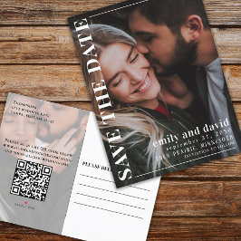 Save the Date Foto QR Code Minimalistisch modern Ankündigungspostkarte