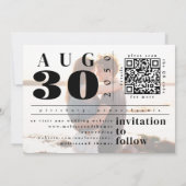 Save the Date Foto QR Code Moderne Typografie (Rückseite)