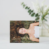 Save the Date Foto Rosa 16. 15. Brautparty Postkarte (Stehend Vorderseite)