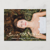 Save the Date Foto Rosa 16. 15. Brautparty Postkarte (Vorderseite)