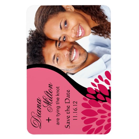 Save the Date Foto | Rosa Fuschia Magnet (Vertikal)