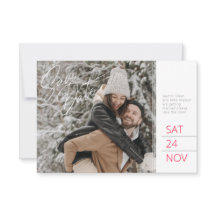 Save the Date Foto-Rot-Weiße-Kiefernkiefer-Kunst