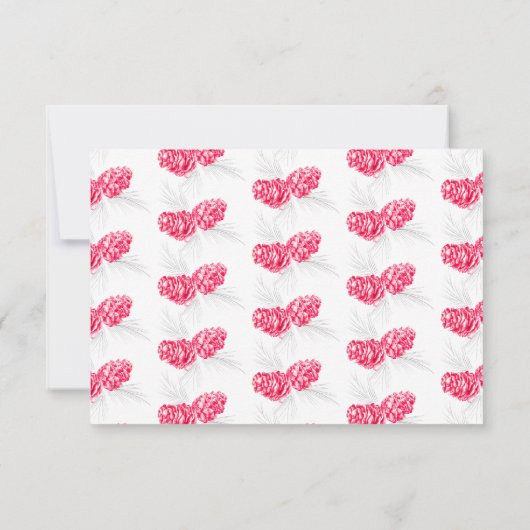 Save the Date Foto-Rot-Weiße-Kiefernkiefer-Kunst (Rückseite)