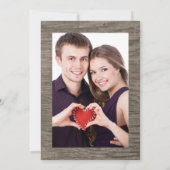 Save the Date Foto Rustikaler Spitzenholzzzaun Einladung (Rückseite)