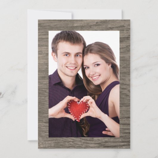 Save the Date Foto Rustikaler Spitzenholzzzaun Einladung (Rückseite)