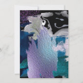 Save The Date | Foto Silver Aquamarin Lilac Abstra Einladung (Rückseite)