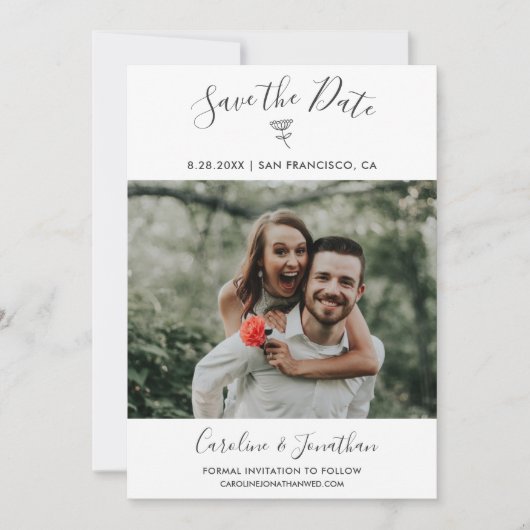 Save the Date Foto Simple Floral Botanic (Vorderseite)