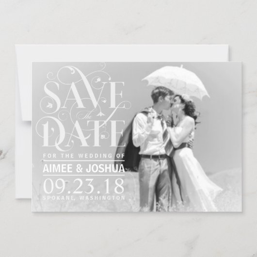 Save the Date Foto-Soft-Überlagerungstext Magneteinladung (Vorderseite)
