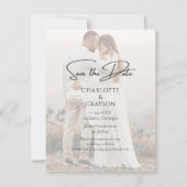 Save the Date Foto Stilvolle Hochzeitsankündigung Ankündigung (Rückseite)