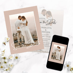Save the Date Foto Stilvolle Hochzeitsankündigung Ankündigung