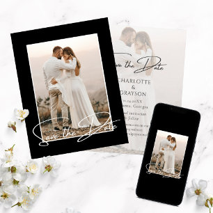 Save the Date Foto Stilvolle Hochzeitsankündigung Ankündigung