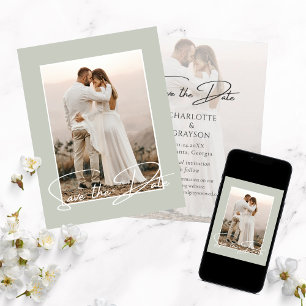 Save the Date Foto Stilvolle Hochzeitsankündigung Ankündigung