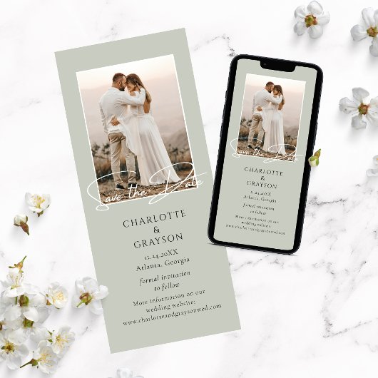 Save the Date Foto Stilvolle Hochzeitsankündigung Ankündigung