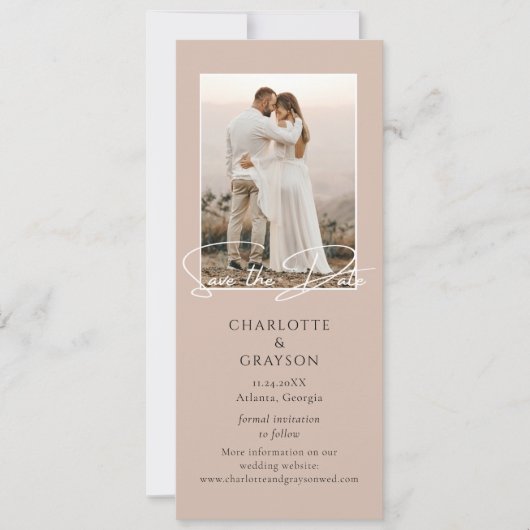 Save the Date Foto Stilvolle Hochzeitsankündigung Ankündigung (Vorderseite)