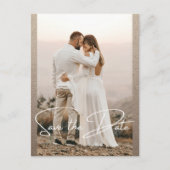 Save the Date Foto Stilvolle Rustikale Hochzeit Ankündigungspostkarte (Vorderseite)