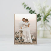 Save the Date Foto Stilvolle Rustikale Hochzeit Ankündigungspostkarte (Stehend Vorderseite)