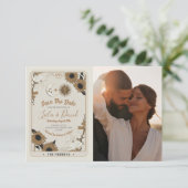 Save the Date Foto Tarot Sun Moon Aligned Wedding Begleitkarte (Stehend Vorderseite)
