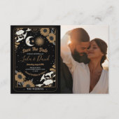Save the Date Foto Tarot Sun Moon Aligned Wedding Begleitkarte (Vorderseite)