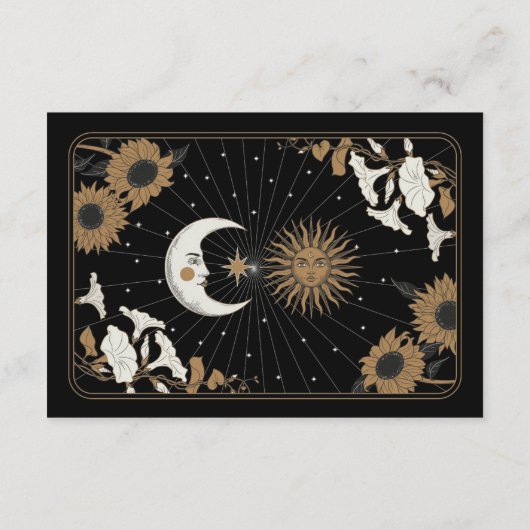 Save the Date Foto Tarot Sun Moon Aligned Wedding Begleitkarte (Rückseite)